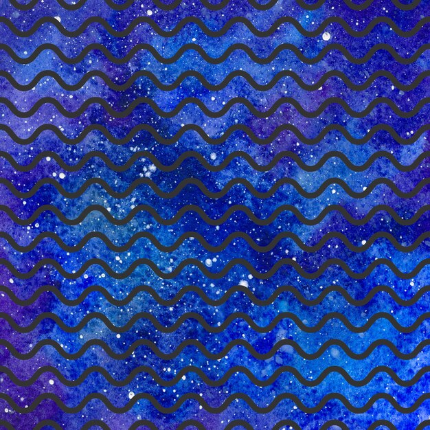 Patrón de ondas en la textura del espacio, fondo abstracto. Ilustración simple geométrica