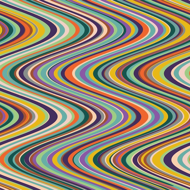 Patrón ondulado abstracto en colores retro Fondo vintage ondulado