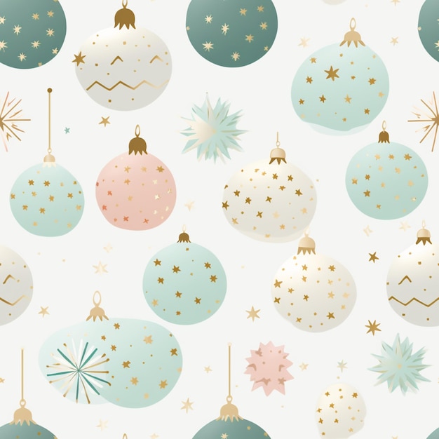 Foto patrón de ornamento navideño sin costuras con estrellas y copos de nieve generativo ai