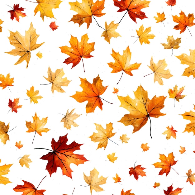 Patrón de otoño hojas de arce en fondo blanco Fondo vectorial de otoño