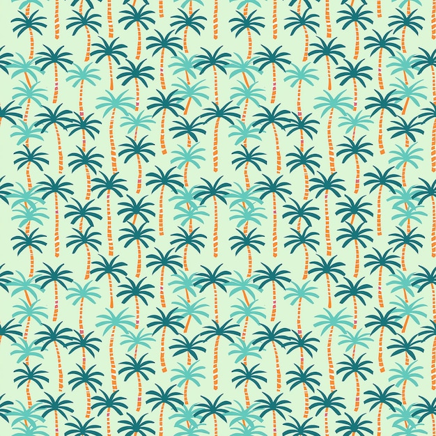 Patrón de palma verde clásico sin costuras en un fondo claro para una estética tropical