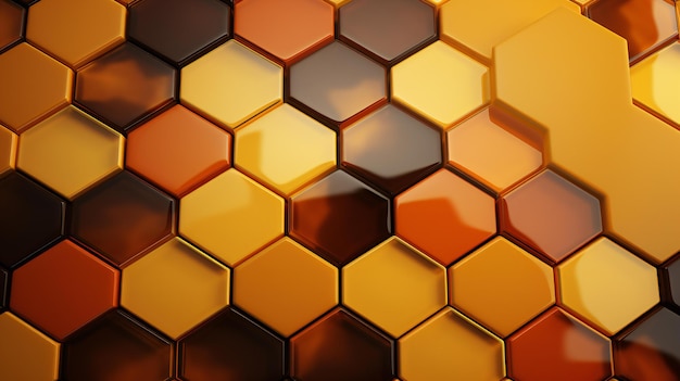 Patrón de panal de miel en amarillo y azul Diseño inspirado en la naturaleza con una baldosa sin costuras