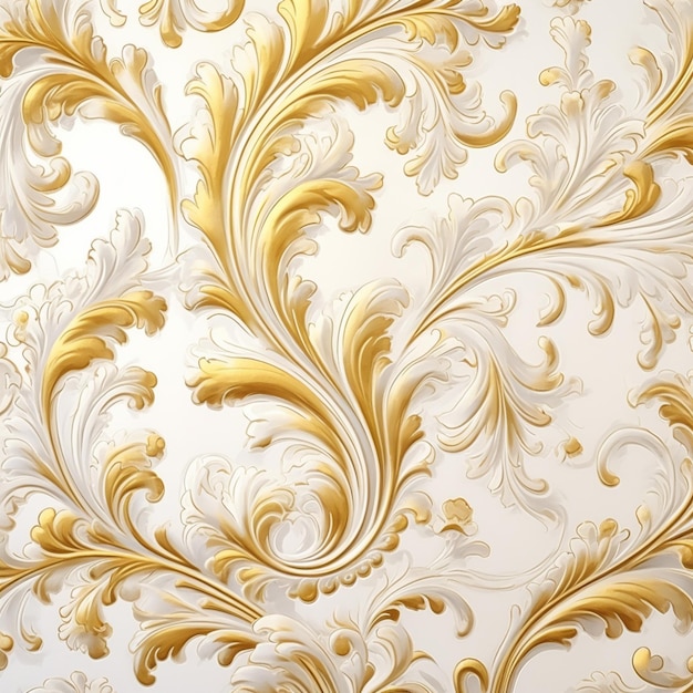 patrón de papel tapiz adornado en oro en el estilo de blanco claro