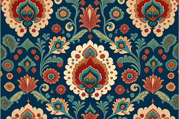 patrón de papel tapiz, elegante papel tapiz floral indio.