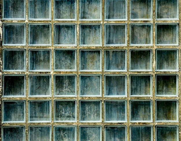Patrón de la pared de bloques de vidrio textura y fondo