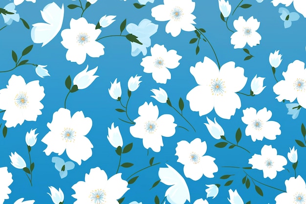 Patrón de pequeñas flores en acuarela