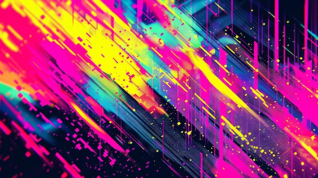 patrón de pixelado amarillo magenta de neón