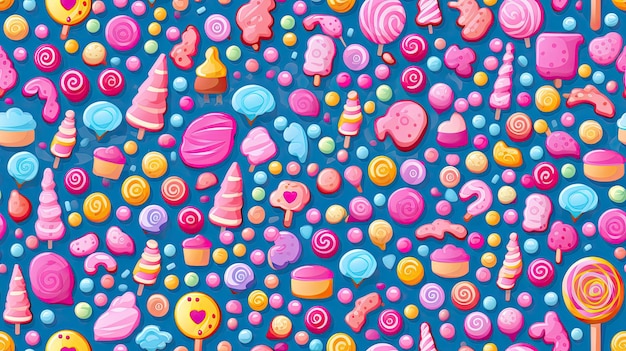 Patrón de píxeles dulces y azucarados