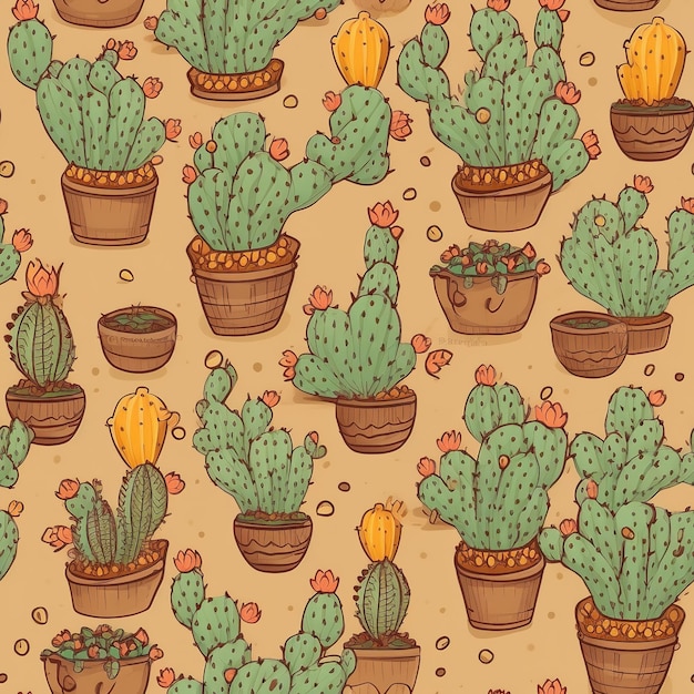 patrón de las plantas de cactus