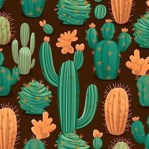 patrón de las plantas de cactus