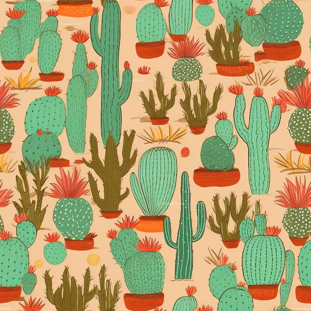 patrón de las plantas de cactus
