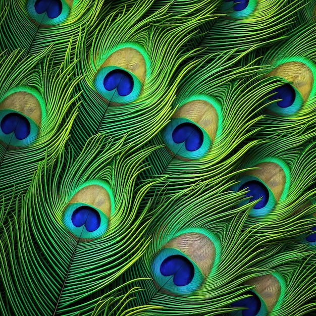 Foto patrón de plumas de pavo real