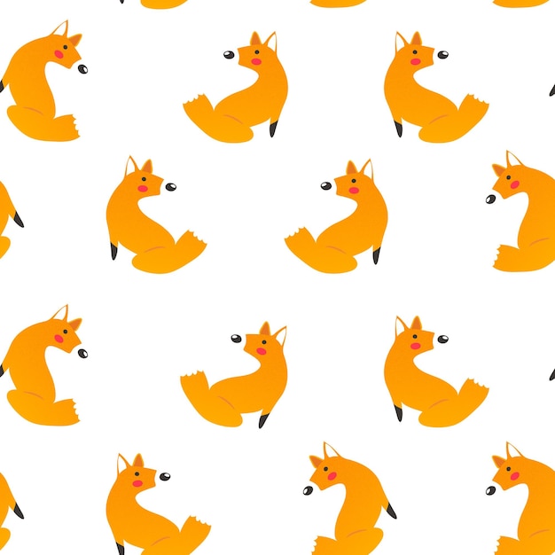 Patrón png de animales fondo sin costuras pegatina de zorro lindo