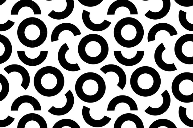 Patrón png de círculo abstracto diseño negro de fondo transparente