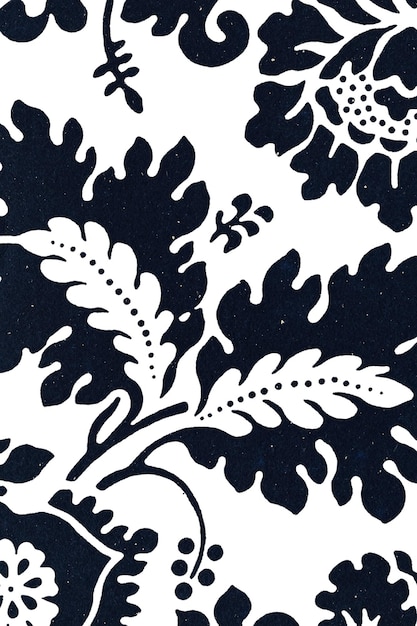 Patrón Png índigo fondo floral transparente obra de arte de remezcla de William Morris
