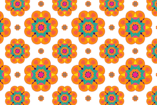 El patrón png del mandala rangoli indio es un fondo transparente
