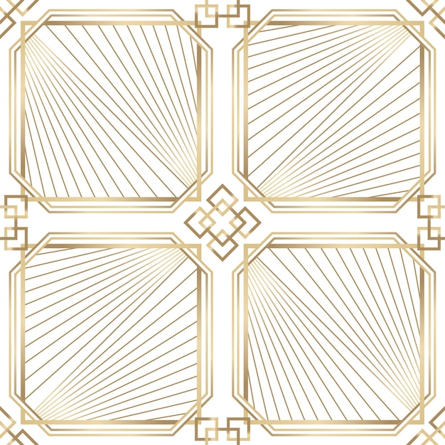 Patrón png de oro sin costuras estilo Gatsby en fondo transparente