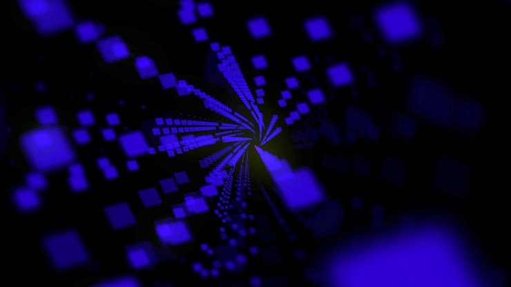 Foto patrón de puntos de colores de movimiento, fondo abstracto. elegante estilo de neón dinámico, ilustración 3d