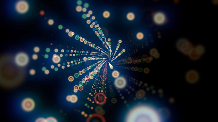 Foto patrón de puntos de colores de movimiento, fondo abstracto
