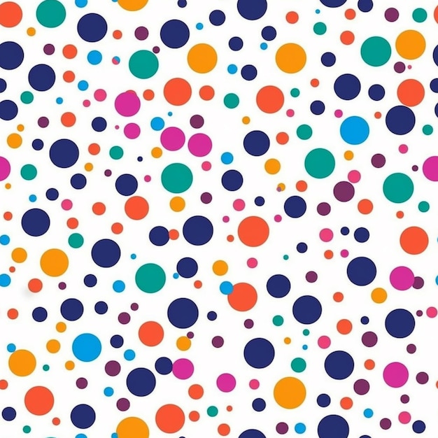 Un patrón de puntos de polca coloridos en un fondo blanco generativo ai