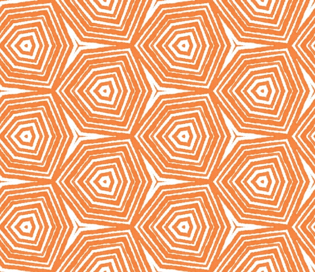 Patrón de rayas dibujado a mano Naranja simétrico