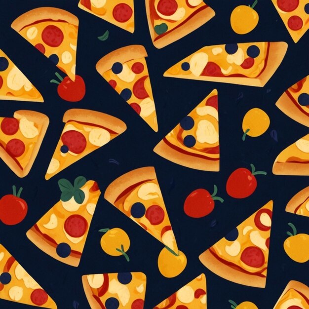 El patrón de las rebanadas de pizza sin costuras