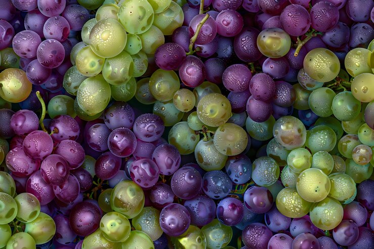 Patrón repetible sin costuras y de textura de las uvas frescas