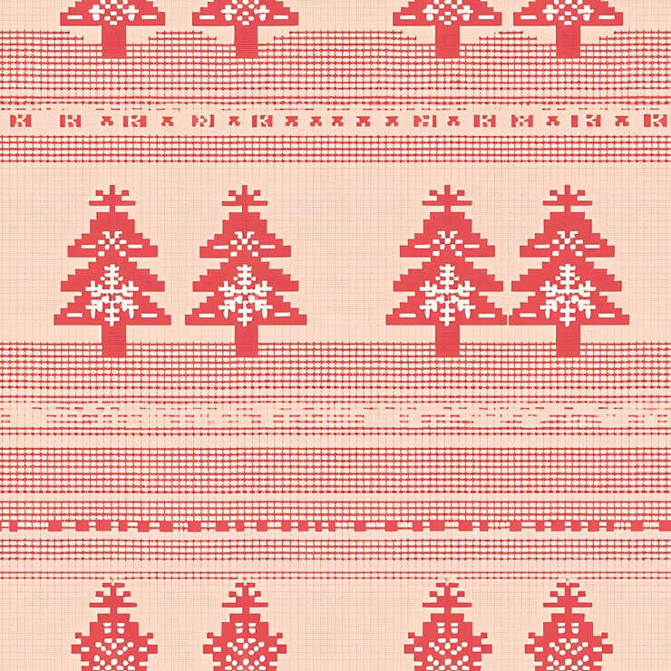 Foto un patrón rojo y blanco con un árbol y un texto que dice " feliz navidad "