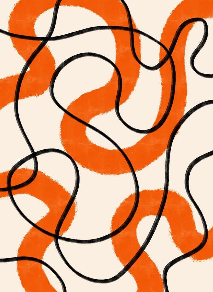 Foto patrón de ropa de tela de fondo minimalista de arte de línea retro moderno de mediados de siglo