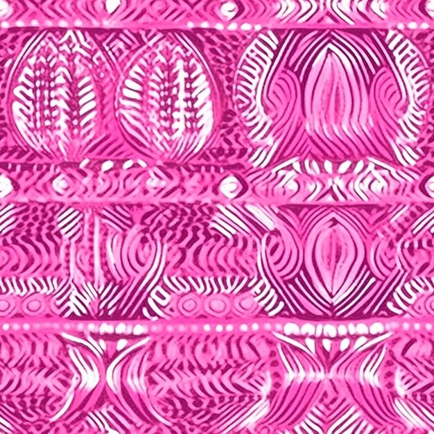 Foto un patrón rosa y blanco con un gran diseño en él generativo ai