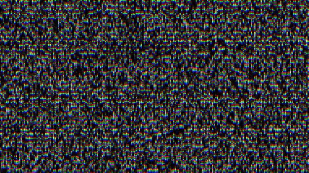 Patrón de ruido estático digital vibrante con píxeles multicolores para el fondo tecnológico