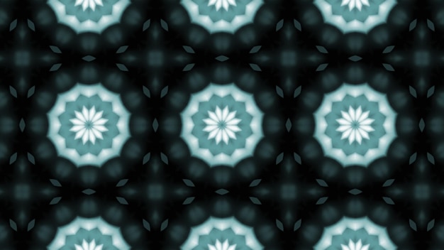 Patrón simétrico colorido abstracto Caleidoscopio decorativo ornamental Movimiento Círculo geométrico y formas de estrella