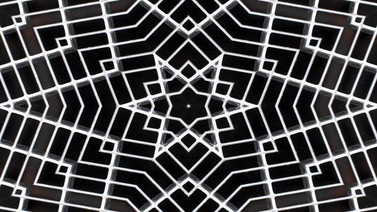 Foto patrón simétrico hipnótico colorido abstracto caleidoscopio decorativo ornamental movimiento círculo geométrico y formas de estrella