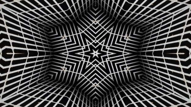 Patrón simétrico hipnótico colorido abstracto Caleidoscopio decorativo ornamental Movimiento Círculo geométrico y formas de estrella