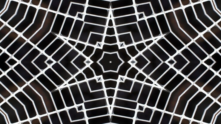 Foto patrón simétrico hipnótico colorido abstracto caleidoscopio decorativo ornamental movimiento círculo geométrico y formas de estrella