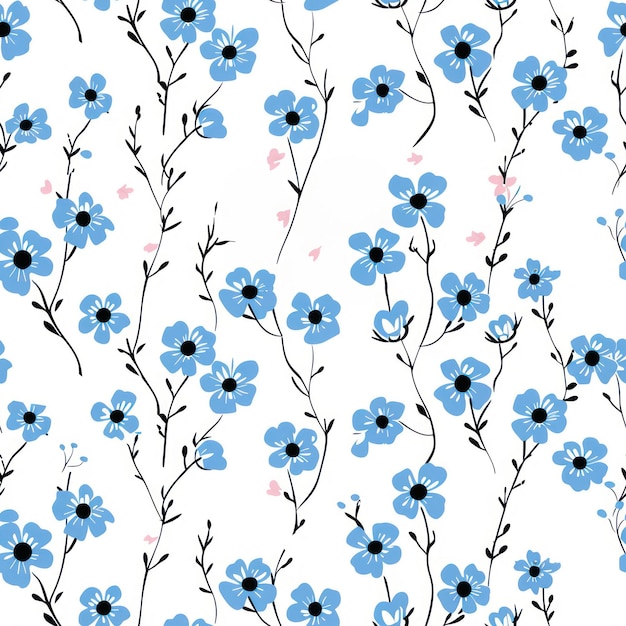 Patrón simple Flores y hojas pequeñas Impresión de moda para textiles y papel tapiz
