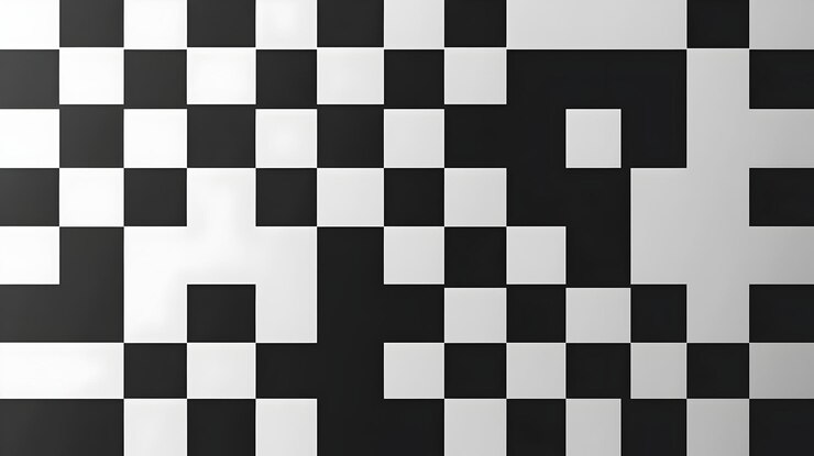 Foto patrón de tablero de ajedrez en blanco y negro de alto contraste para diseños gráficos