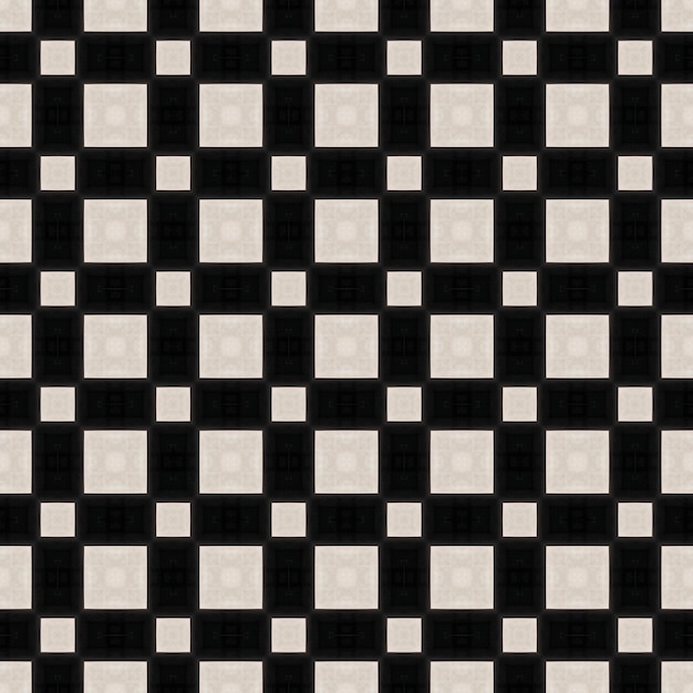 Un patrón de tablero de ajedrez en blanco y negro con cuadrados.