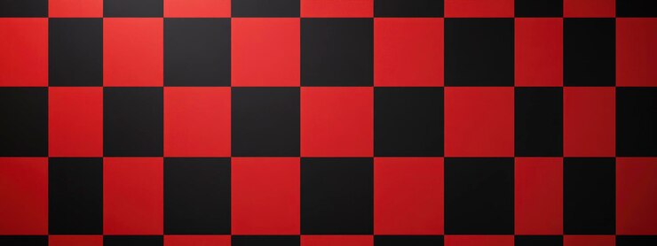 Foto patrón de tablero de ajedrez rojo y negro en una pared o superficie