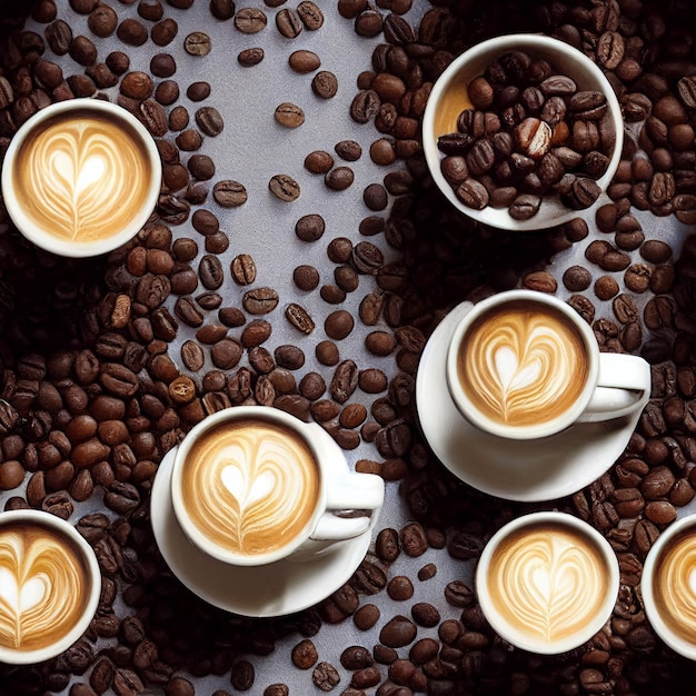 Un patrón de tazas de café enlosables sin fisuras