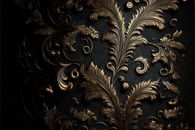 Patrón de tela barroco floral Lujo clásico Adorno de damasco antiguo victoriano real