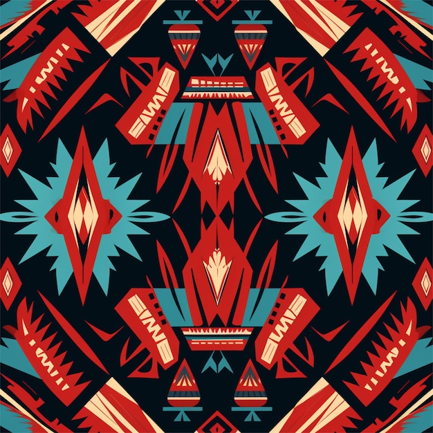 Foto patrón de tela nativo en tono rojo