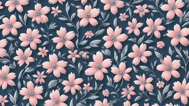 Patrón de tela con pequeñas flores en un esquema de colores monocromáticos