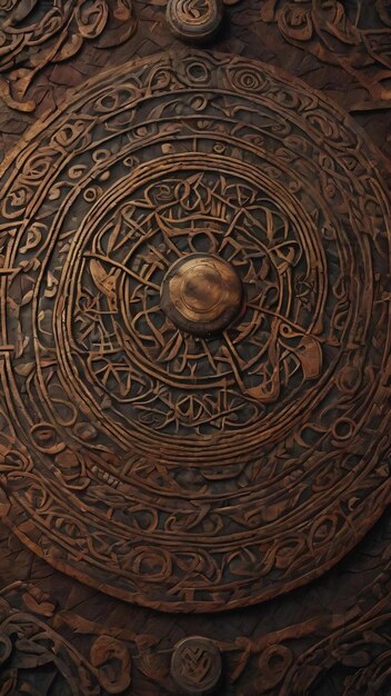 Patrón de textura abstracta vikinga con círculos de runas