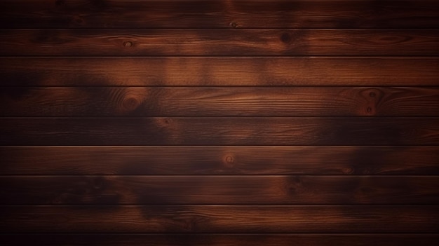 Patrón de textura de madera de color marrón oscuro vectorial con copia spaGenerative AI