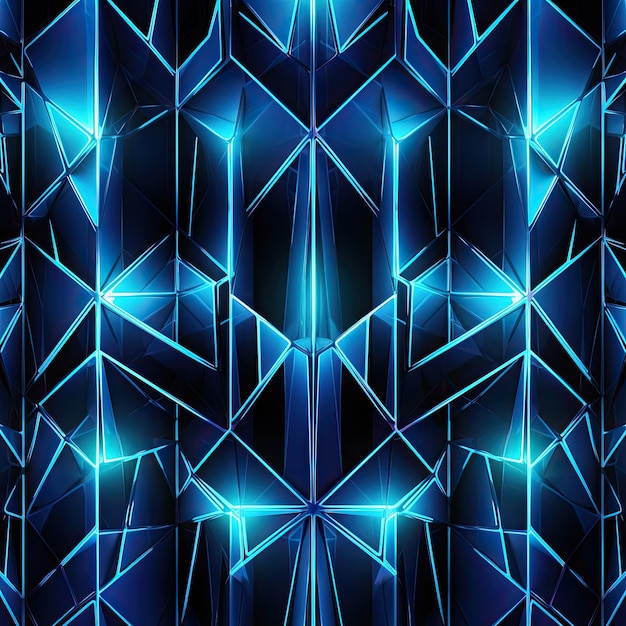 Patrón transparente azul futurista de rejilla de neón