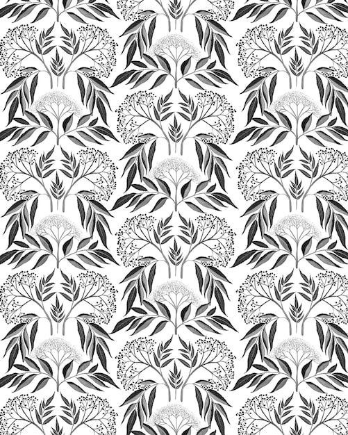 patrón transparente flor floral flor hojas ilustración doodle naturaleza animal: para papel tapiz, postal, tarjetas de felicitación, invitación de boda, papel de regalo