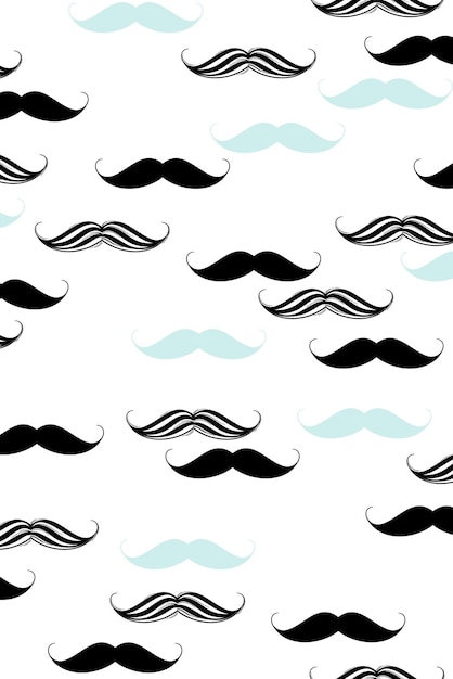 Patrón transparente de fondo PNG con bigote