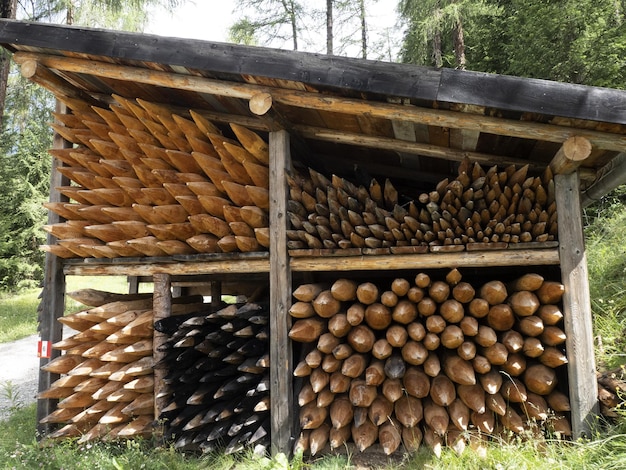 Patrón de troncos de madera puntiaguda