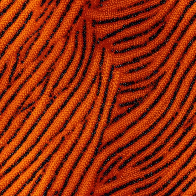 El patrón único en una pieza de tweed naranja.